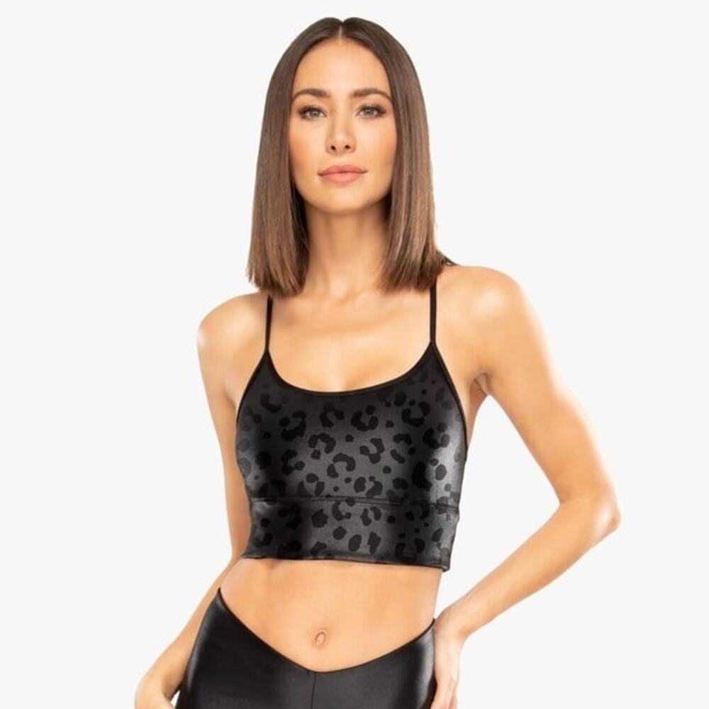 Koral Norah Infinity Sports‎ Bra in shiny Black Leopard size Small-X Small